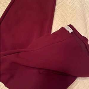LOFT Deep Red wide leg cropped pants